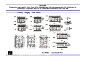 Toilet Detail Three – Architectural Toilet Detail Drawing | Archi-Monarch