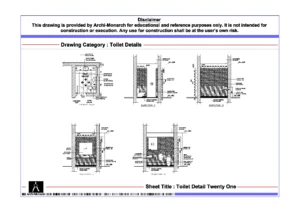 Toilet Detail Twenty One – Architectural Toilet Detail Drawing | Archi-Monarch