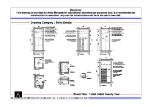 Toilet Detail Twenty Two – Architectural Toilet Detail Drawing | Archi-Monarch