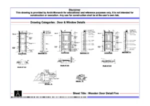 Wooden Door Detail Five – Architectural Wooden Door Detail Drawing | Archi-Monarch