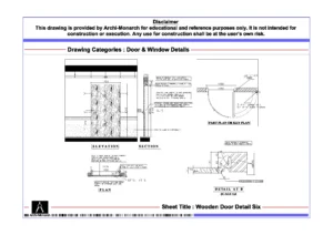 Wooden Door Detail Six – Architectural Wooden Door Detail Drawing | Archi-Monarch