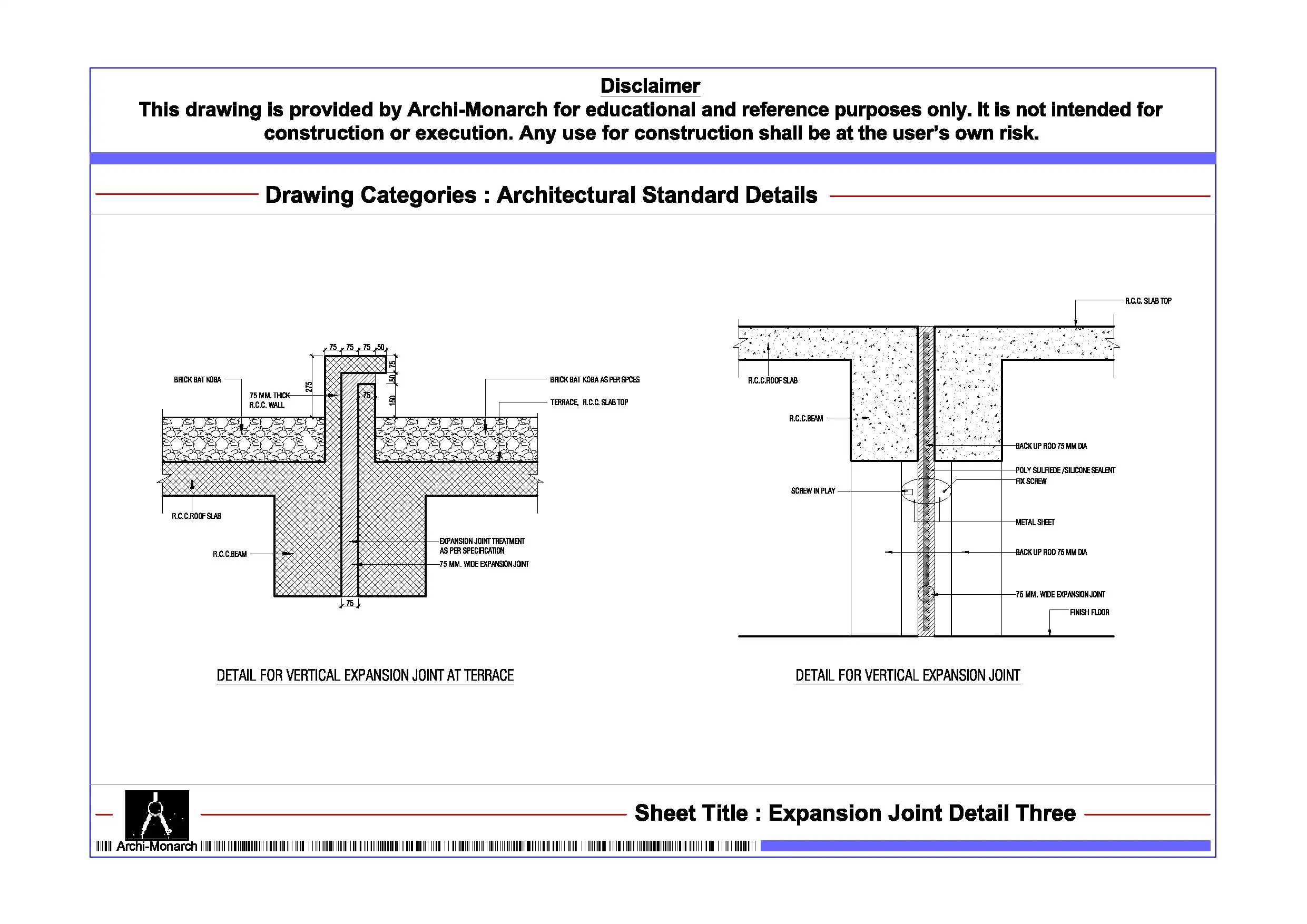 Expansion Joint Detail Three