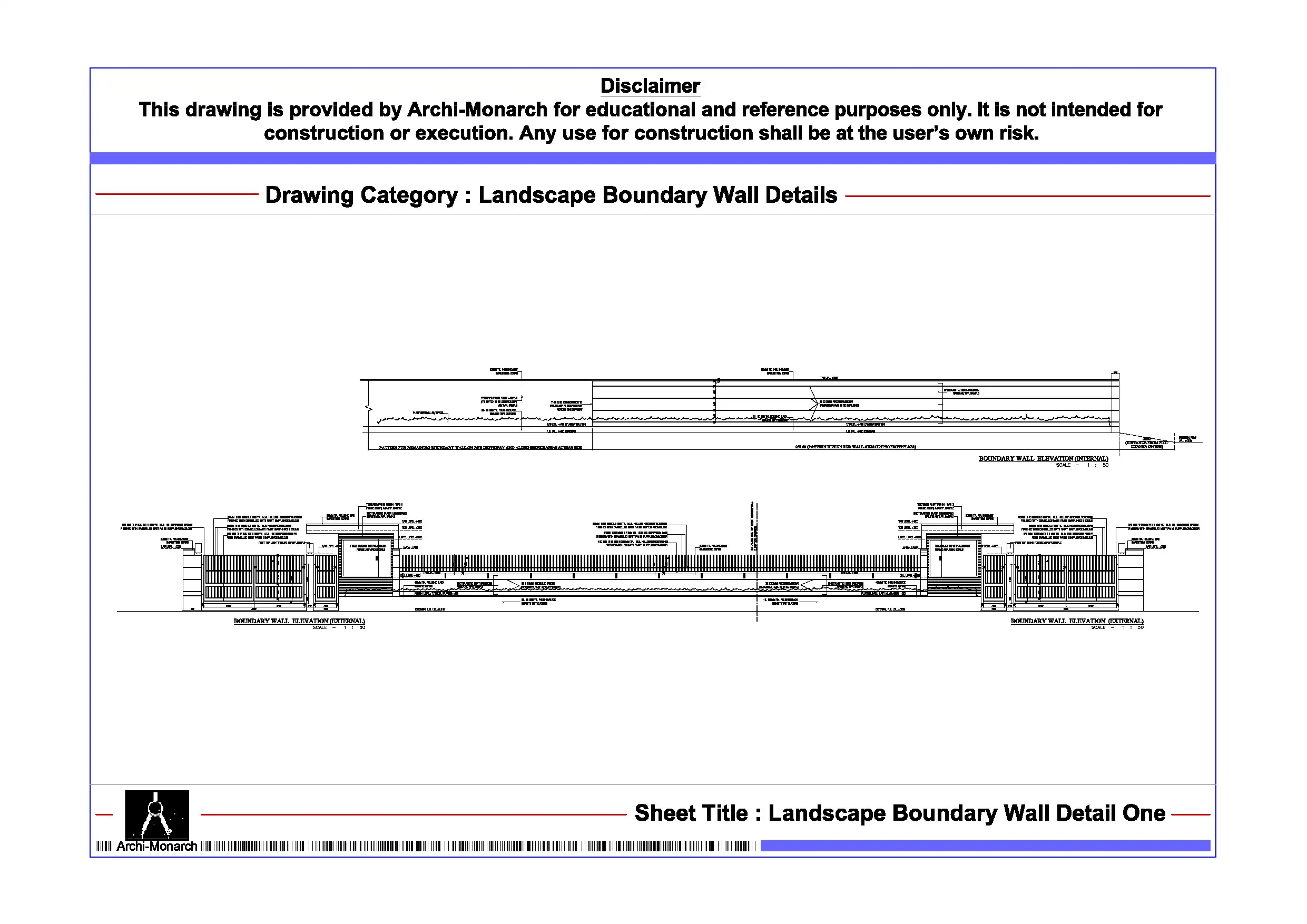 Landscape Boundary Wall Detail One