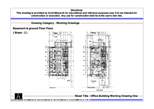 Office Drafting Example Office Building Working Drawing One ⋆ Archi-Monarch