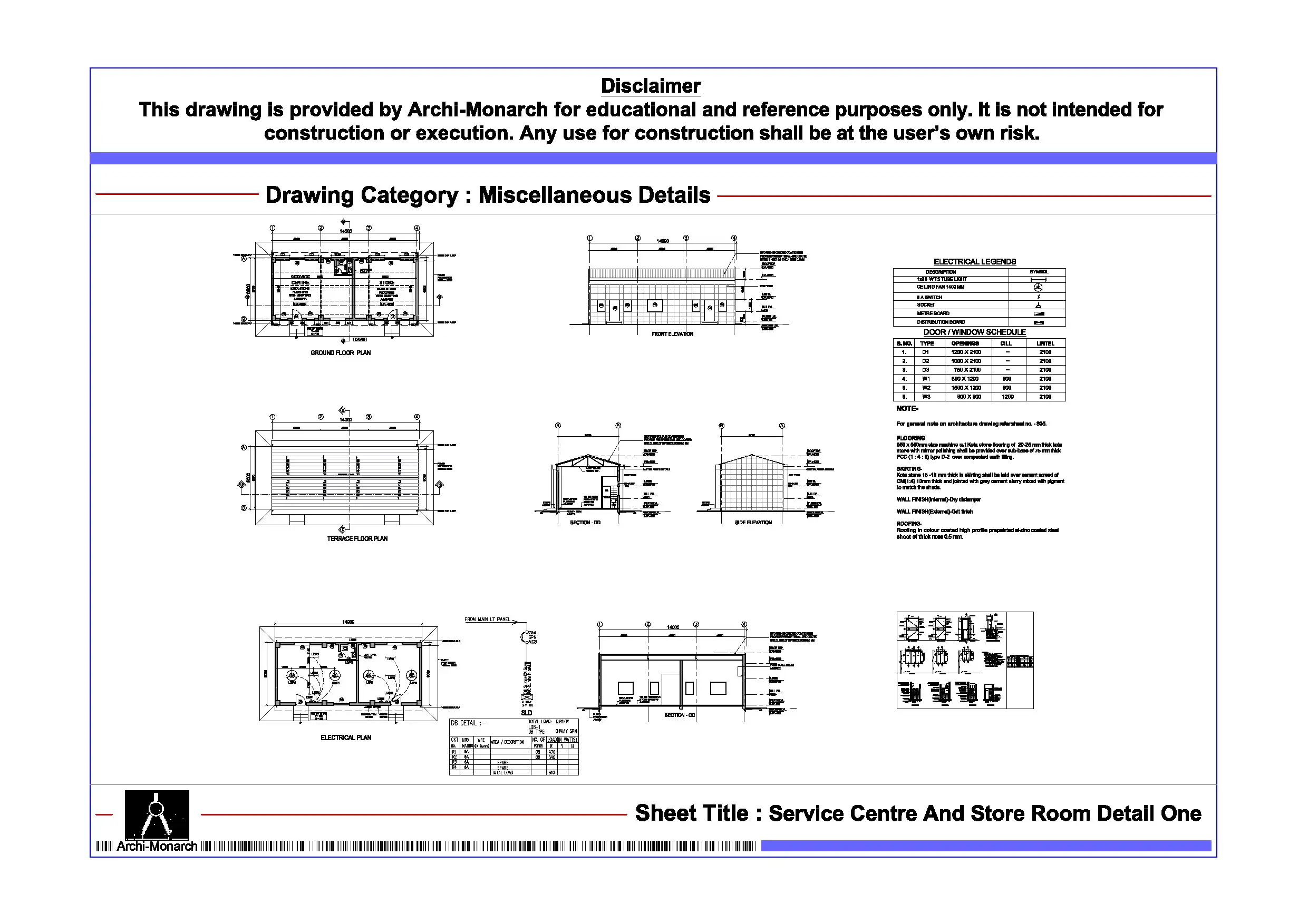 Service Centre And Store Room Detail One