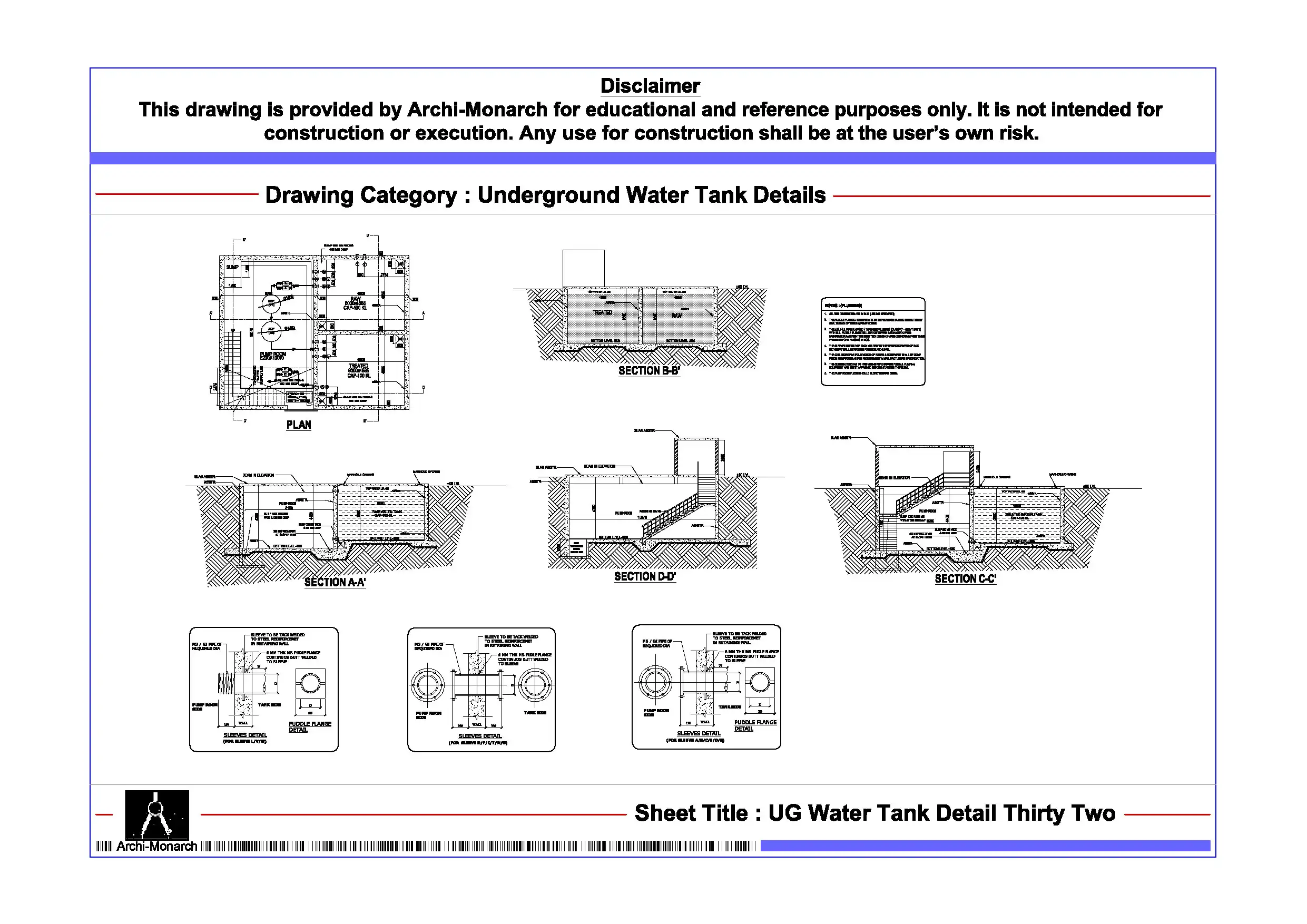 UG Water Tank Detail Thirty Two