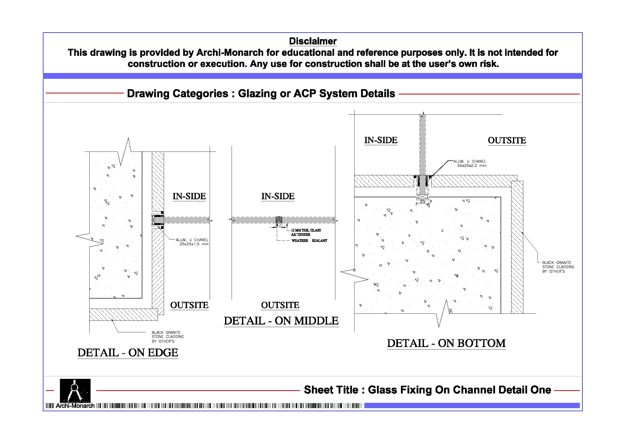 Glass Fixing On Channel Detail One