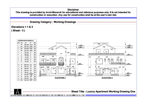 Luxury Apartment Working Drawing One ⋆ Archi-Monarch
