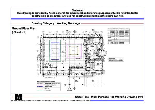 Multi-Purpose Hall Working Drawing Two ⋆ Archi-Monarch