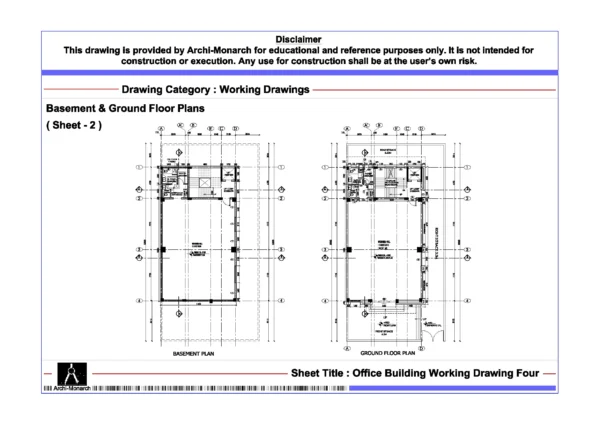 Office Drafting Example Office Building Working Drawing Four ⋆ Archi-Monarch