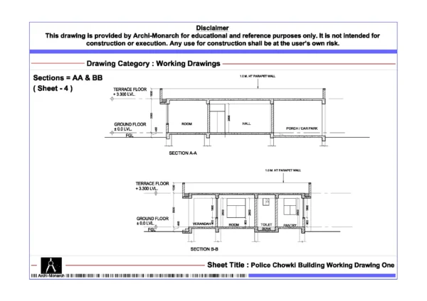 Police Building Draw Police Chowki Building Working Drawing One ⋆ Archi-Monarch