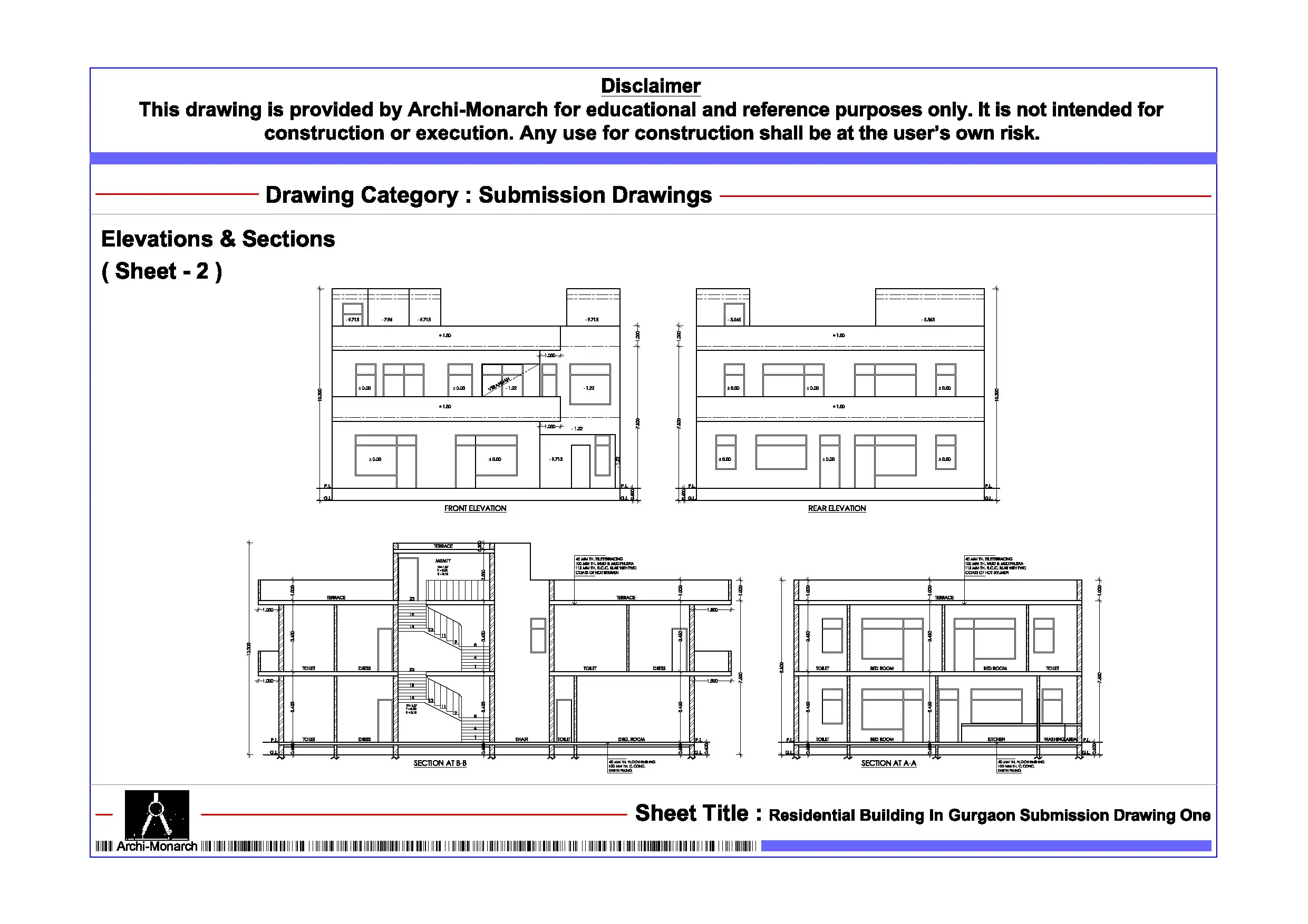 Residential Building In Gurgaon Submission Drawing One - Image 2