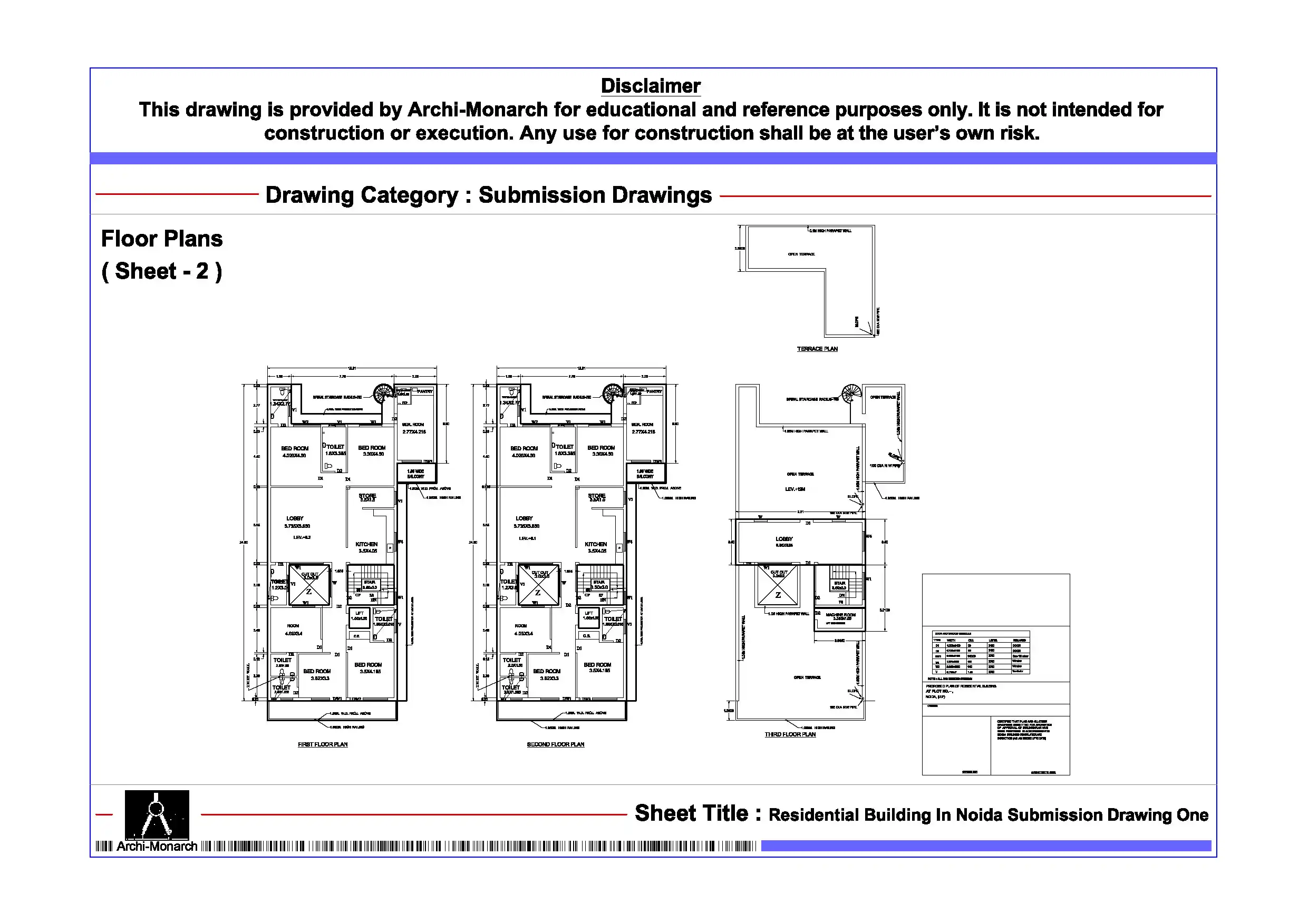 Residential Building In Noida Submission Drawing One - Image 2