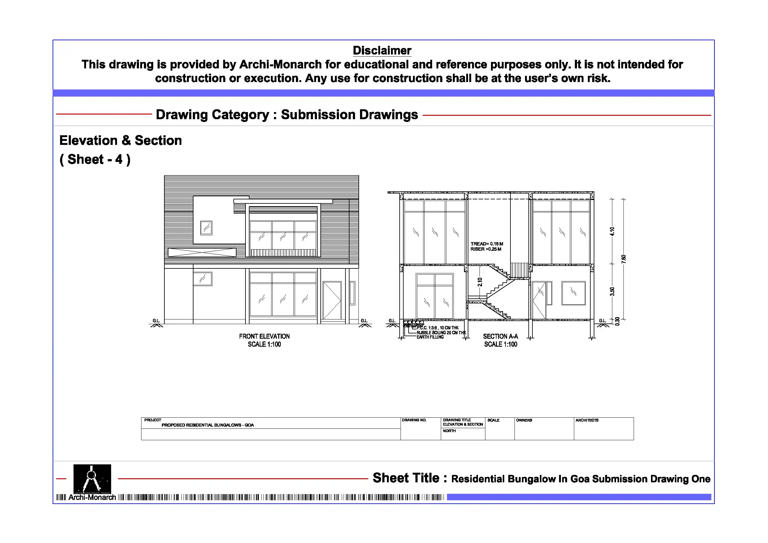 Residential Bungalow In Goa Submission Drawing One - Image 4