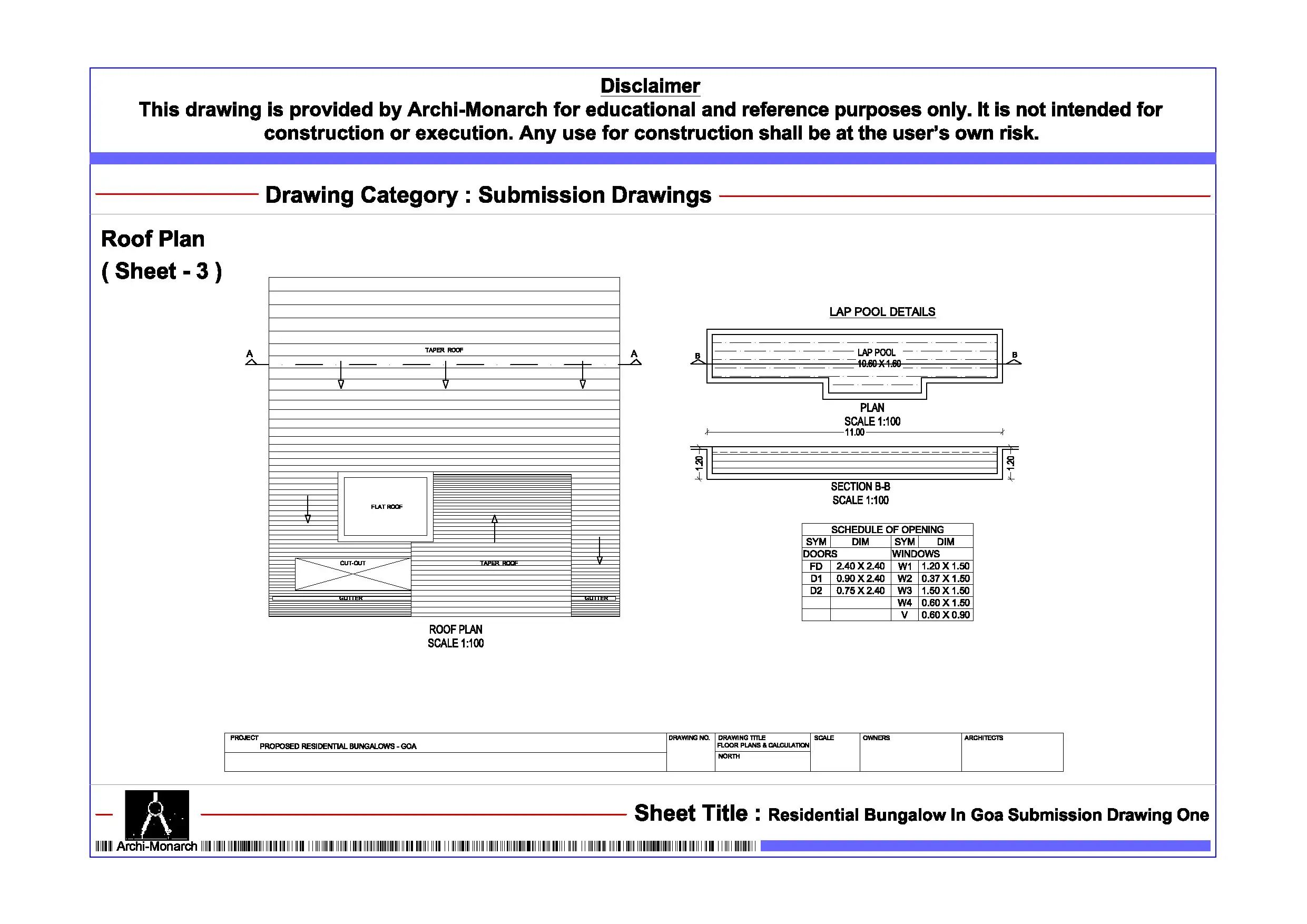 Residential Bungalow In Goa Submission Drawing One - Image 3