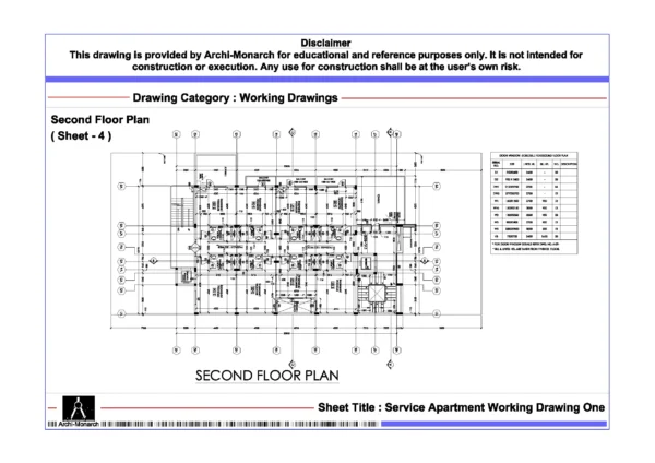 Service Apartment Working Drawing One ⋆ Archi-Monarch