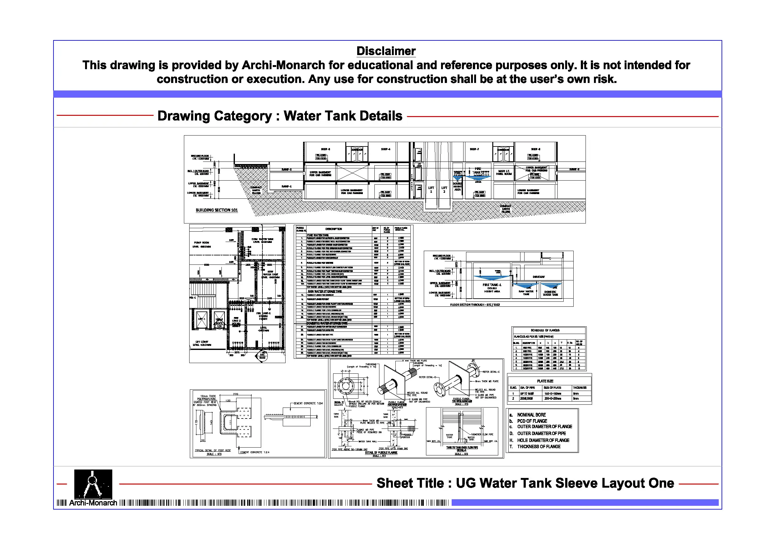 UG Water Tank Sleeve Layout One