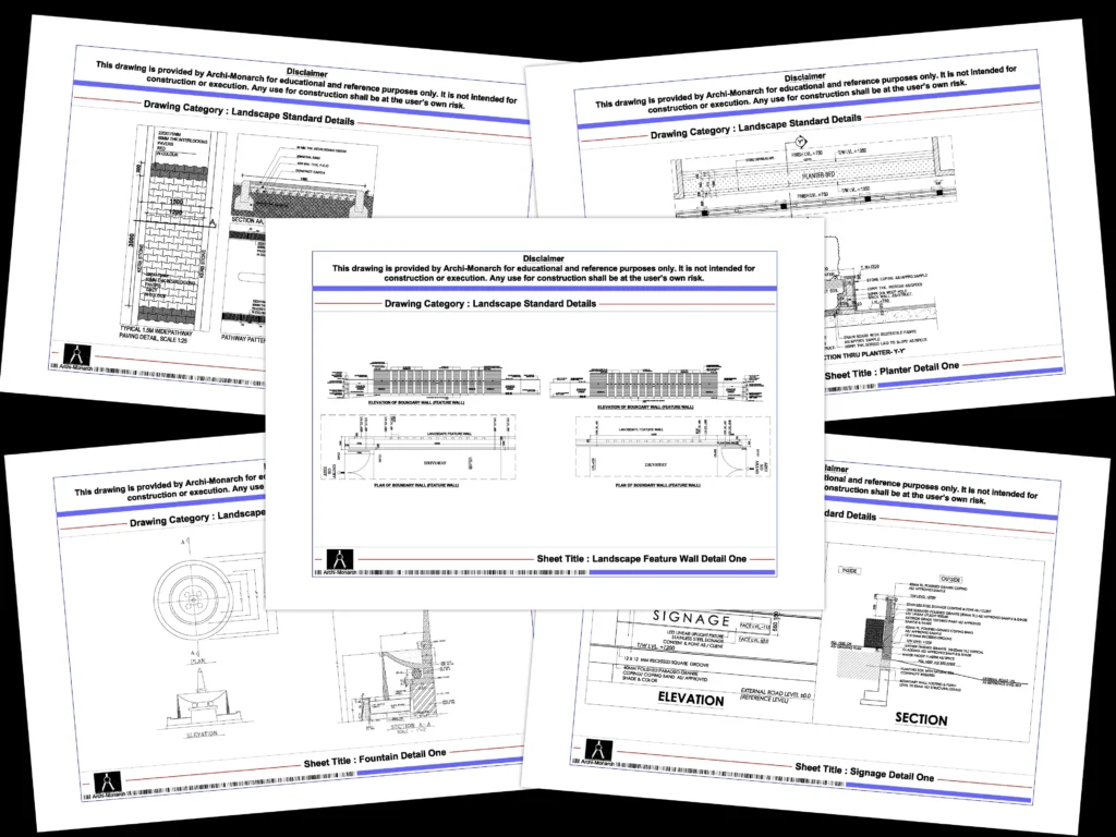 Landscape Standard Details – Architectural landscape standard detail drawings | Archi-Monarch