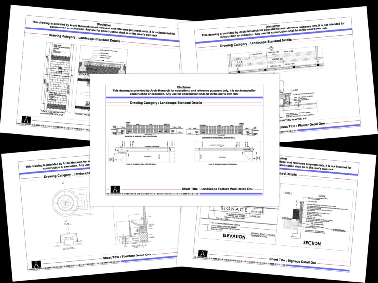 Landscape Standard Details – Architectural landscape standard detail drawings | Archi-Monarch
