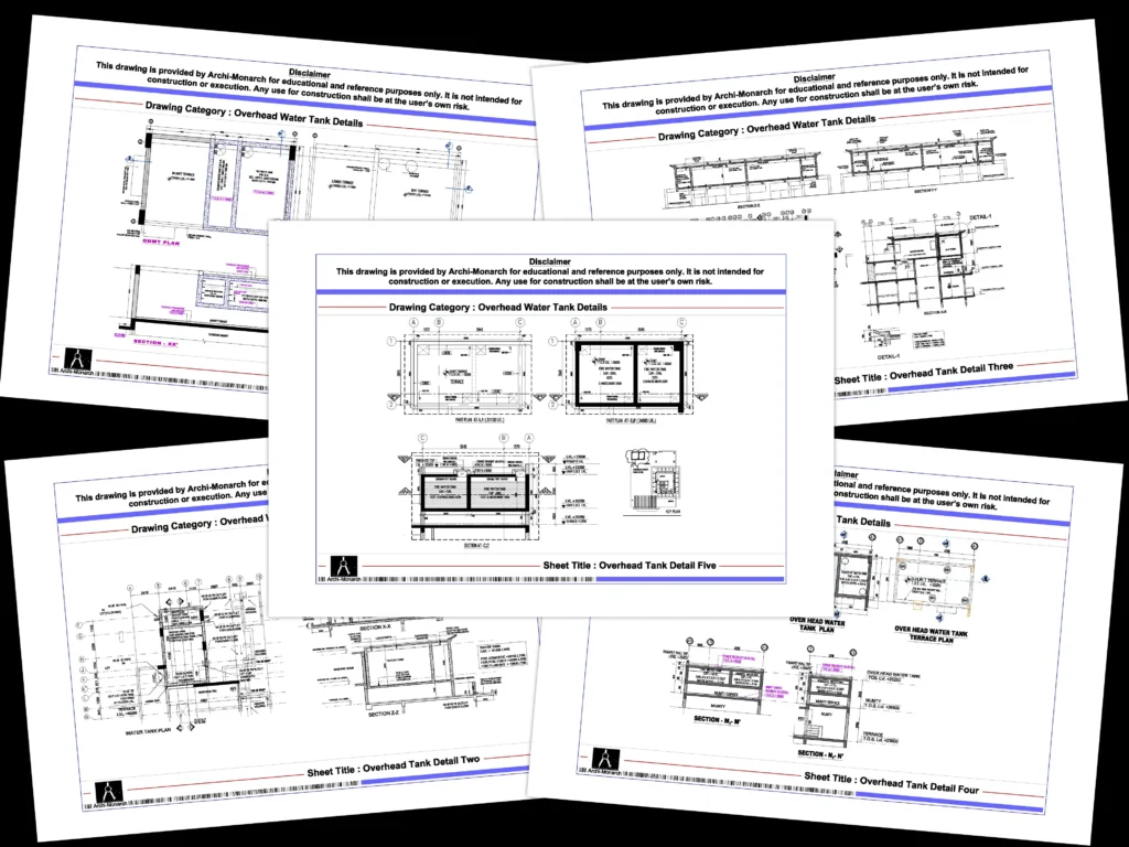 OHT Details – Architectural overhead water tank detail drawings | Archi-Monarch