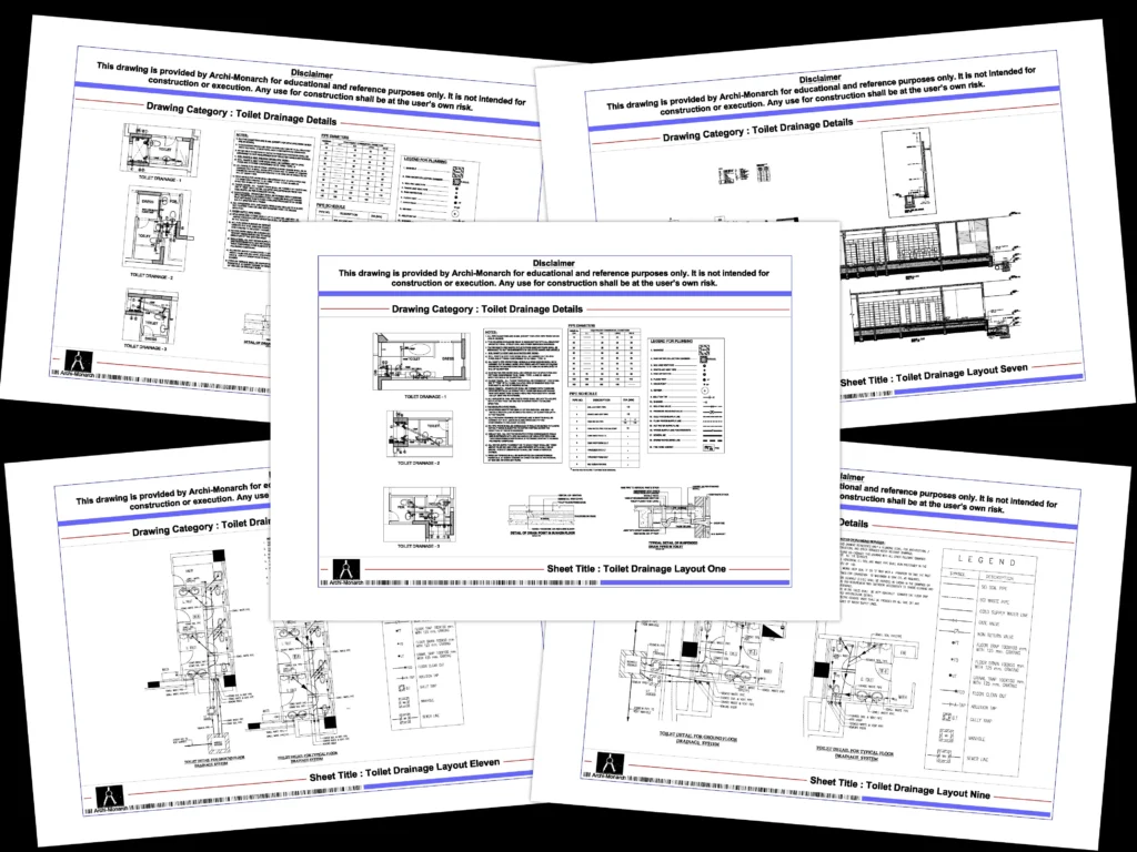 Toilet Drainage Details – Architectural toilet drainage detail drawings | Archi-Monarch