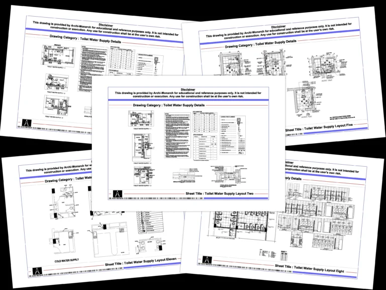 Toilet Water Supply Details – Architectural toilet water supply detail drawings | Archi-Monarch