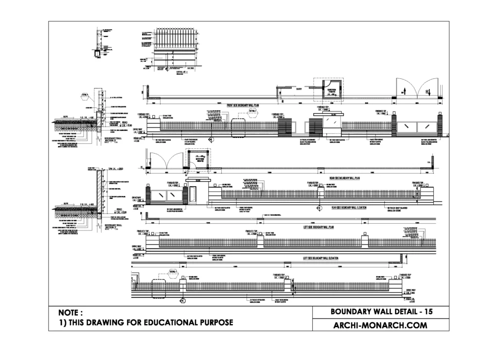 BOUNDARY WALL DETAIL FIFTEEN