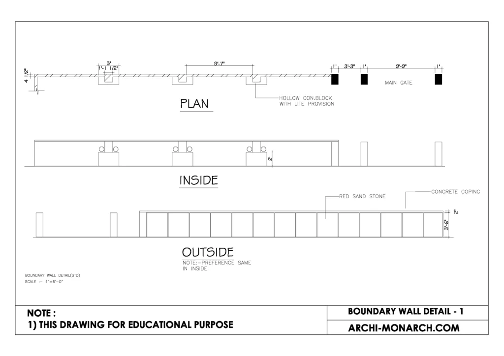 BOUNDARY WALL DETAIL ONE