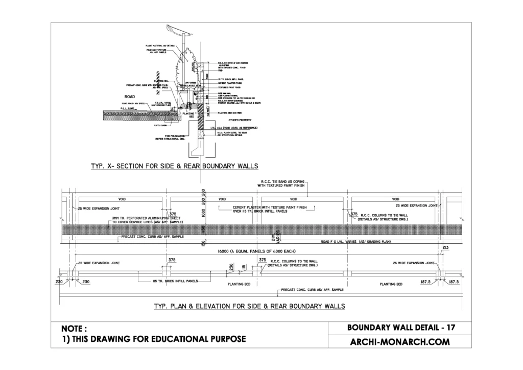 BOUNDARY WALL DETAIL SEVENTEEN
