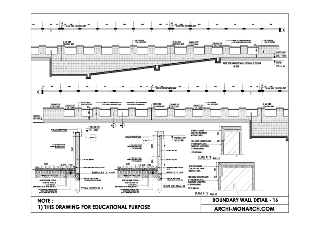 BOUNDARY WALL DETAIL SIXTEEN
