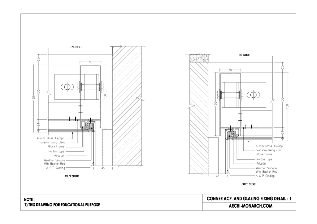 CONNER ACP AND GLAZING FIXING DETAIL ONE