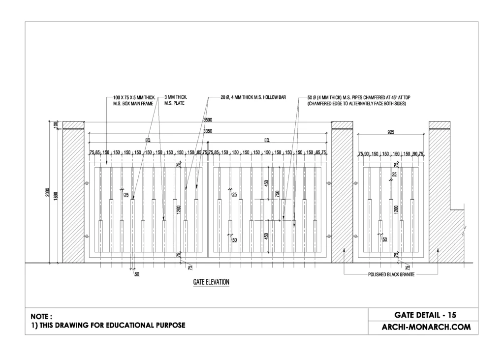 GATE DETAIL FIFTEEN