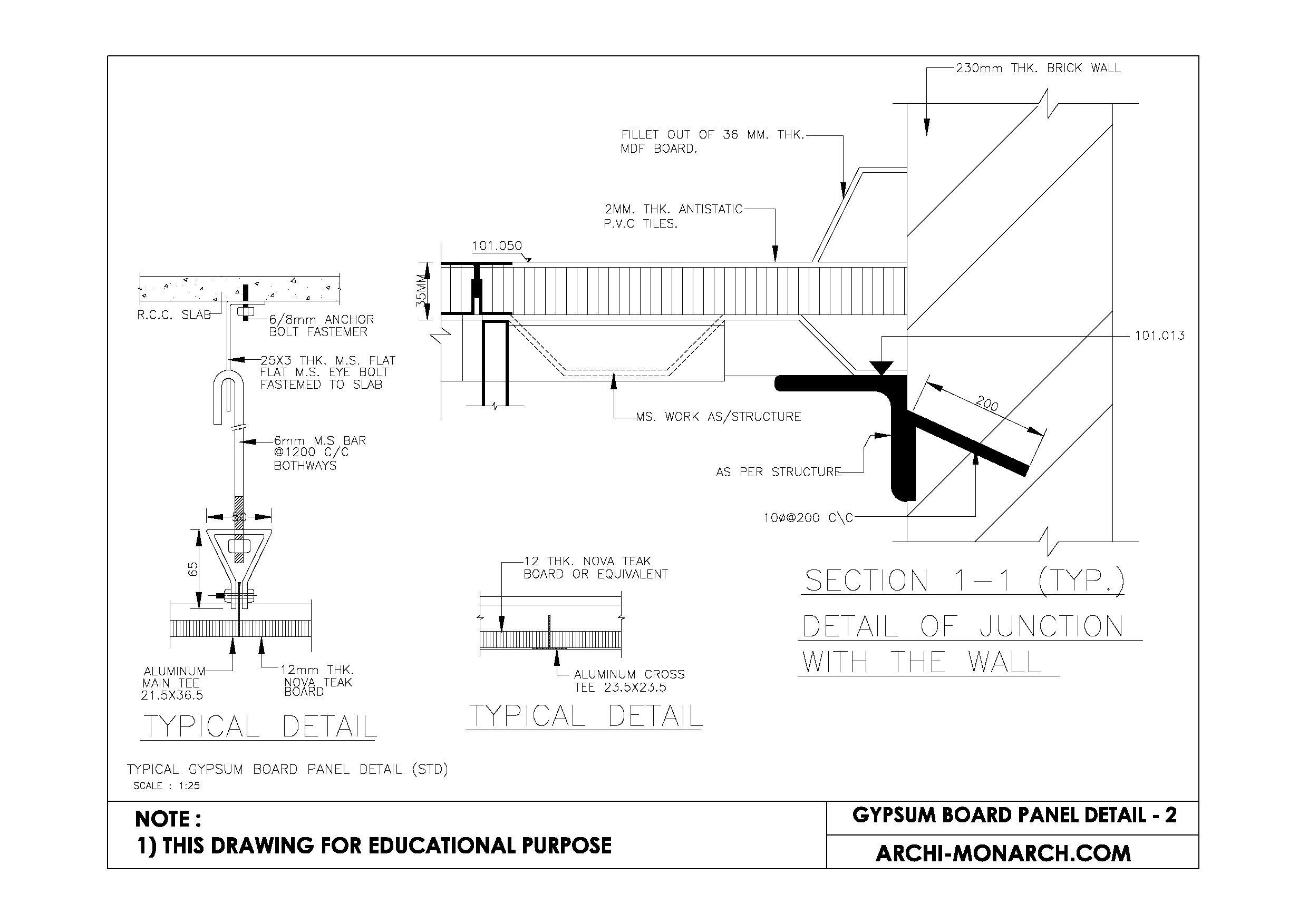 gypsum partition wall details