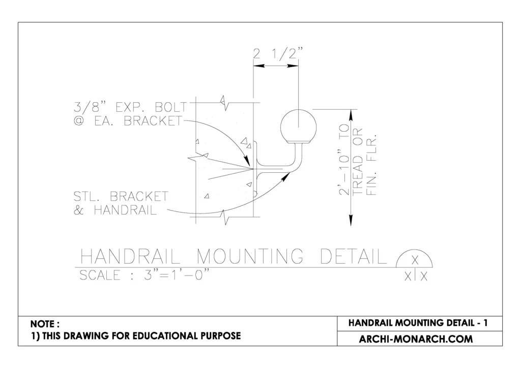 HANDRAIL MOUNTING DETAIL ONE