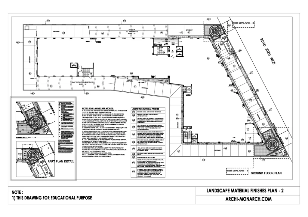 LANDSCAPE MATERIAL FINISHES PLAN TWO