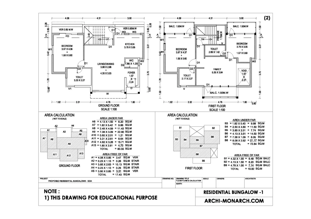 RESIDENTIAL BUNGALOW SUBMISSION ONE SHEET TWO