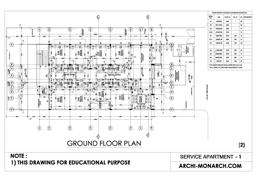 SERVICE APARTMENT WORKING ONE SHEET TWO