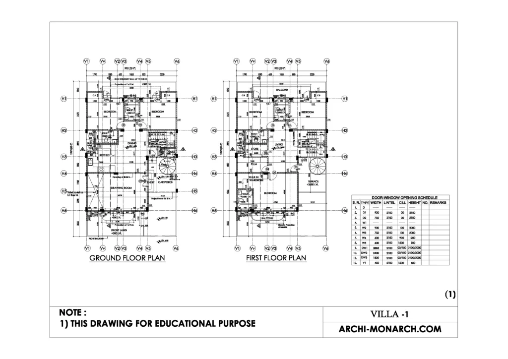 VILLA WORKING ONE SHEET ONE
