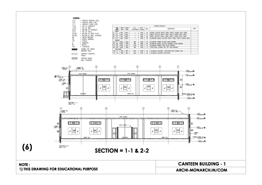 CANTEEN BUILDING WORKING ONE SHEET SIX