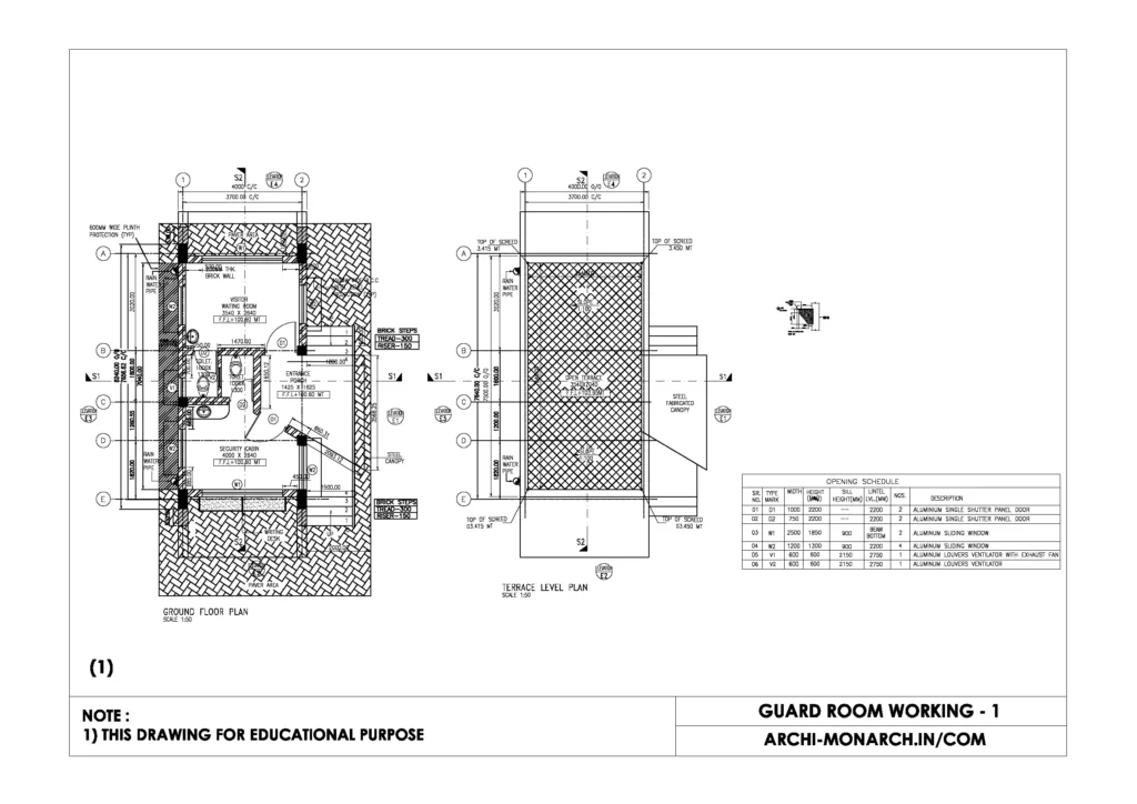 GUARD ROOM WORKING ONE SHEET ONE