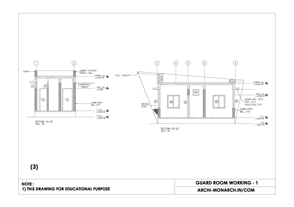 GUARD ROOM WORKING ONE SHEET THREE