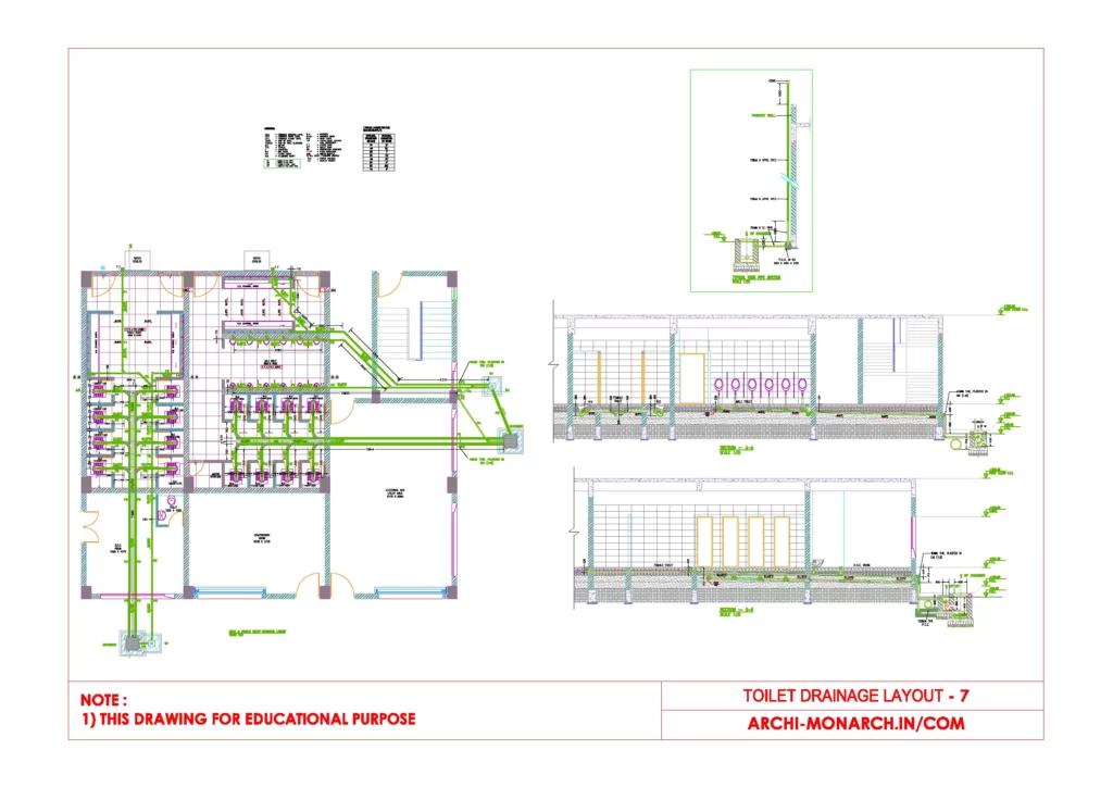 TOILET DRAINAGE LAYOUT SEVEN