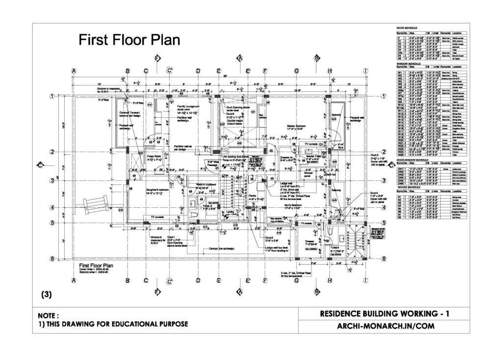 RESIDENCE BUILDING WORKING ONE SHEET THREE