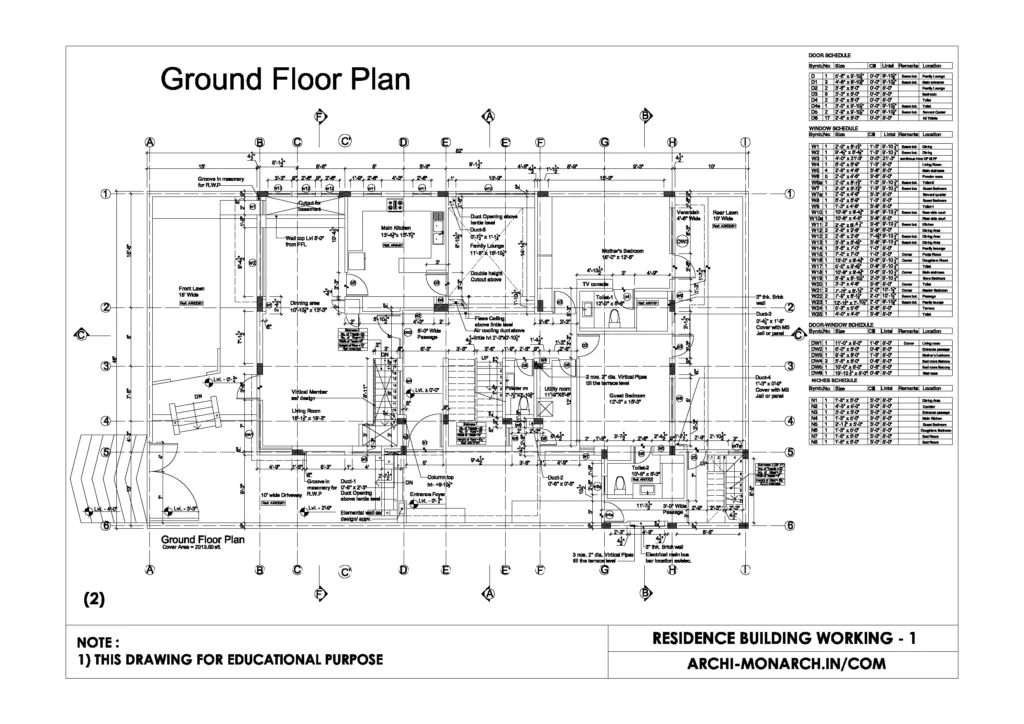 RESIDENCE BUILDING WORKING ONE SHEET TWO