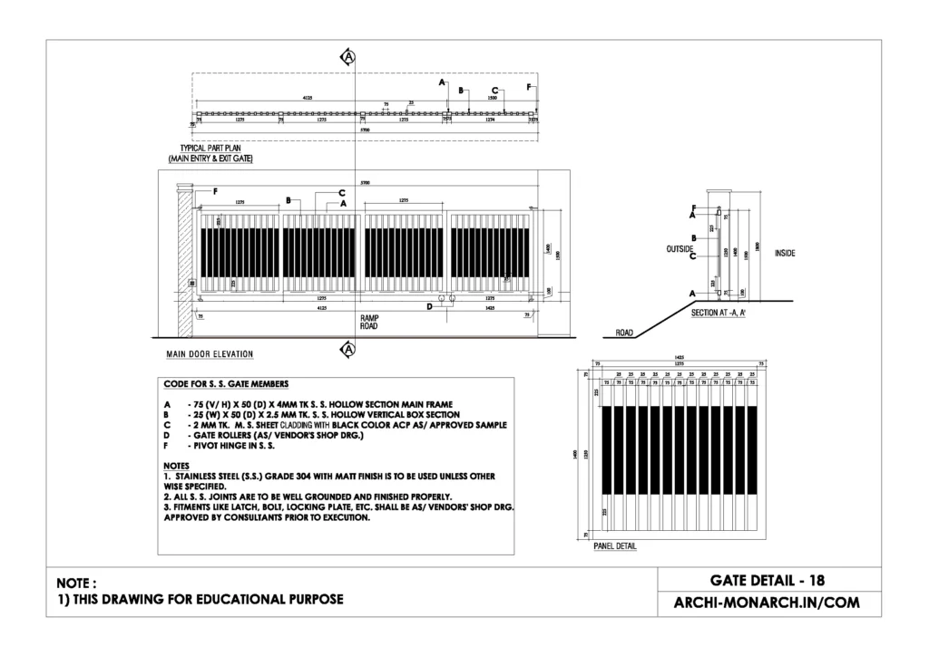 GATE DETAIL EIGHTEEN