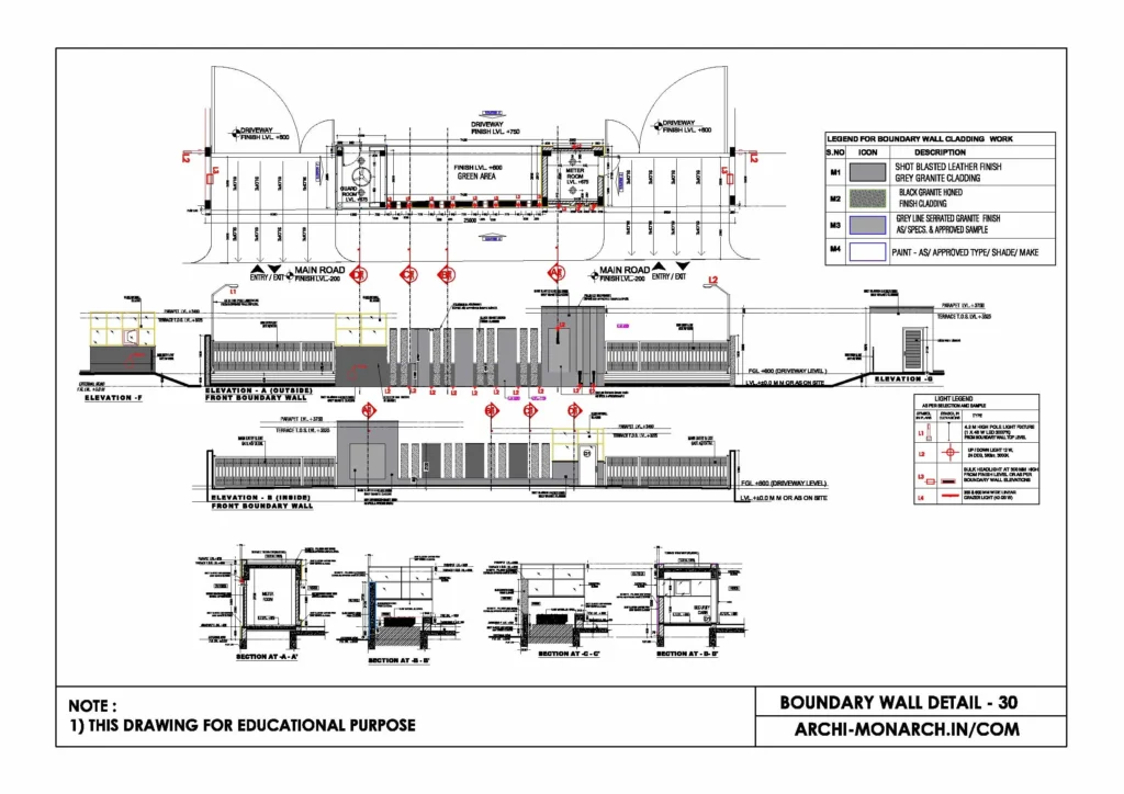 BOUNDARY WALL DETAIL THIRTY