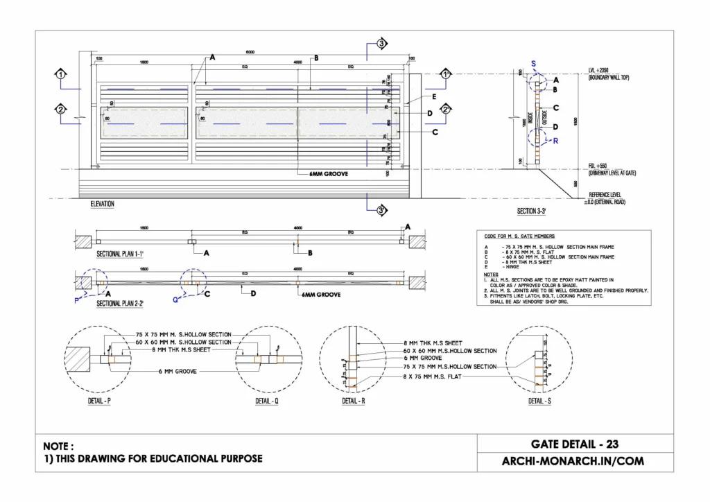 GATE DETAIL TWENTY THREE
