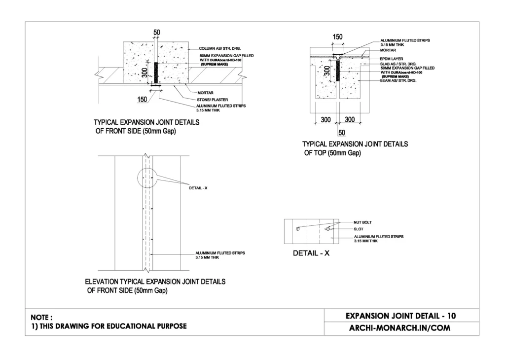 EXPANSION JOINT DETAIL TEN