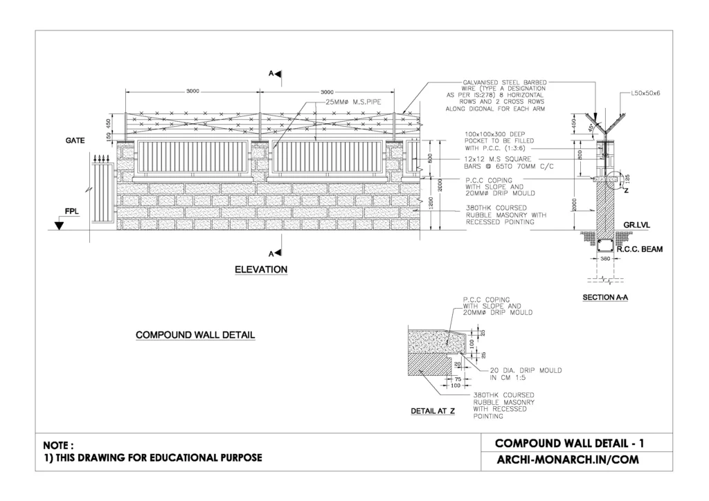 COMPOUND WALL DETAIL ONE