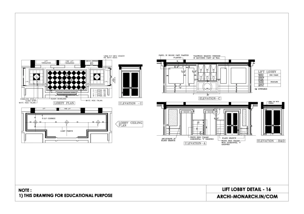 LIFT LOBBY DETAIL SIXTEEN